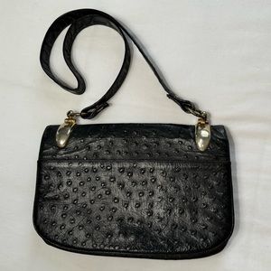 Vintage ostrich leather Triangle bag